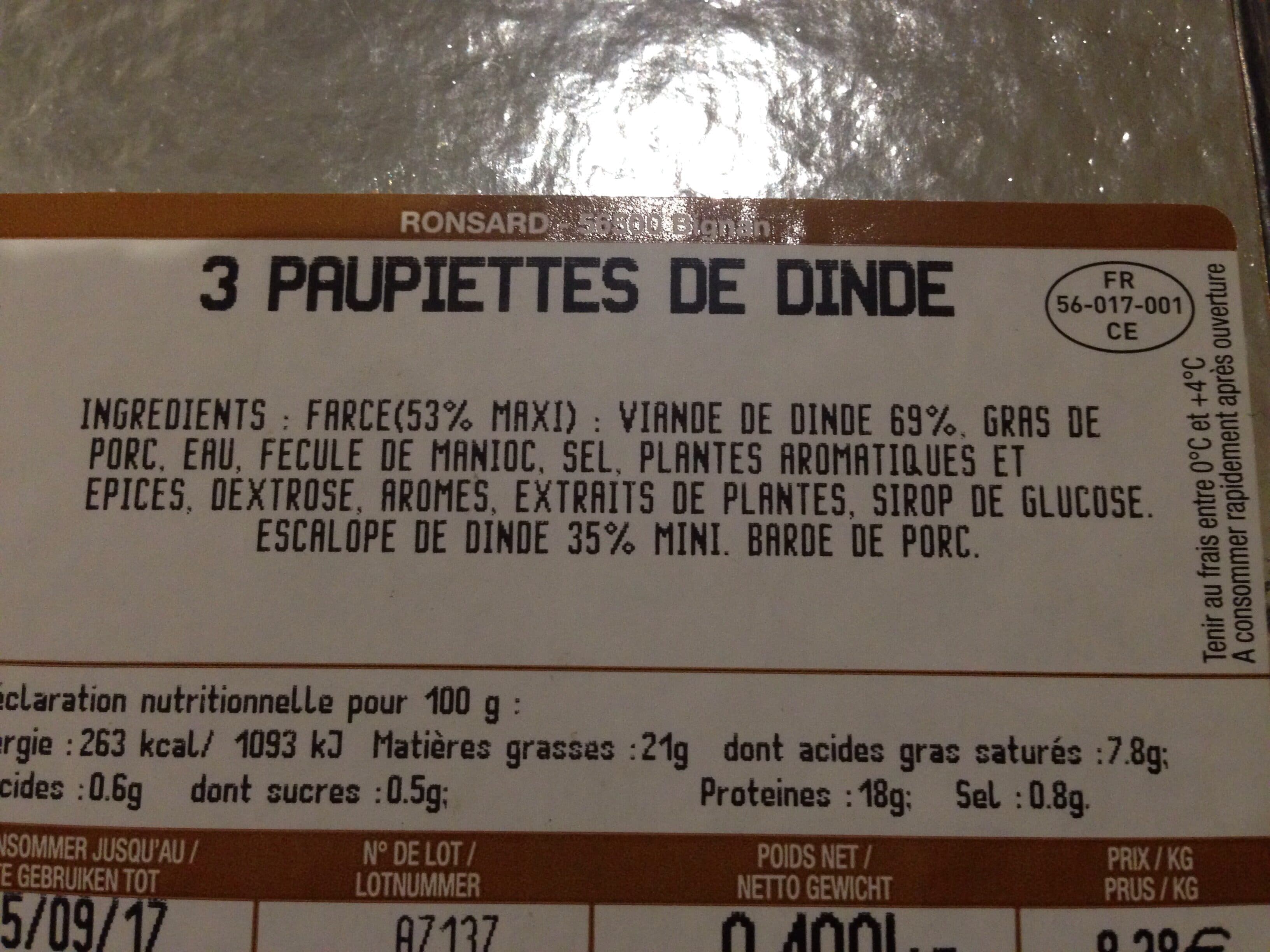 U Paupiette de Dinde packshot