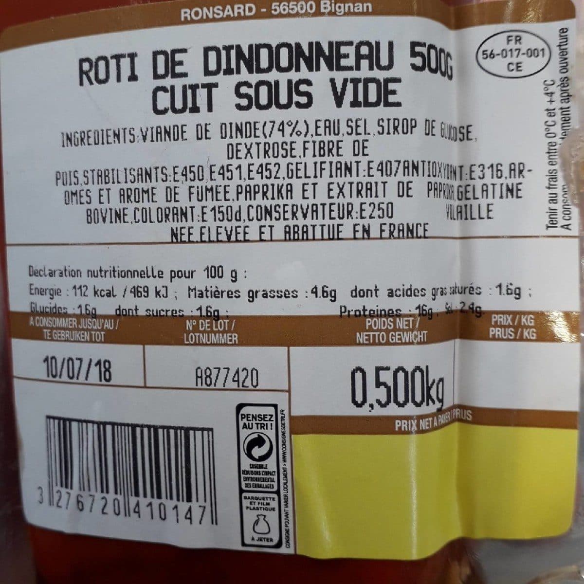 Ronsard Roti De Dinde Cuit Ronsard, packshot