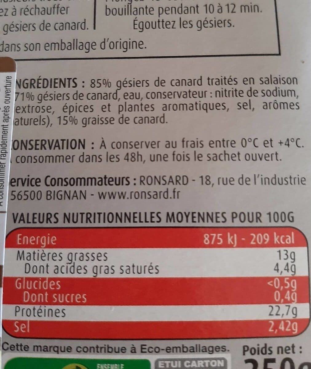 Ronsard Gésier De Canard Confit Ronsard, packshot