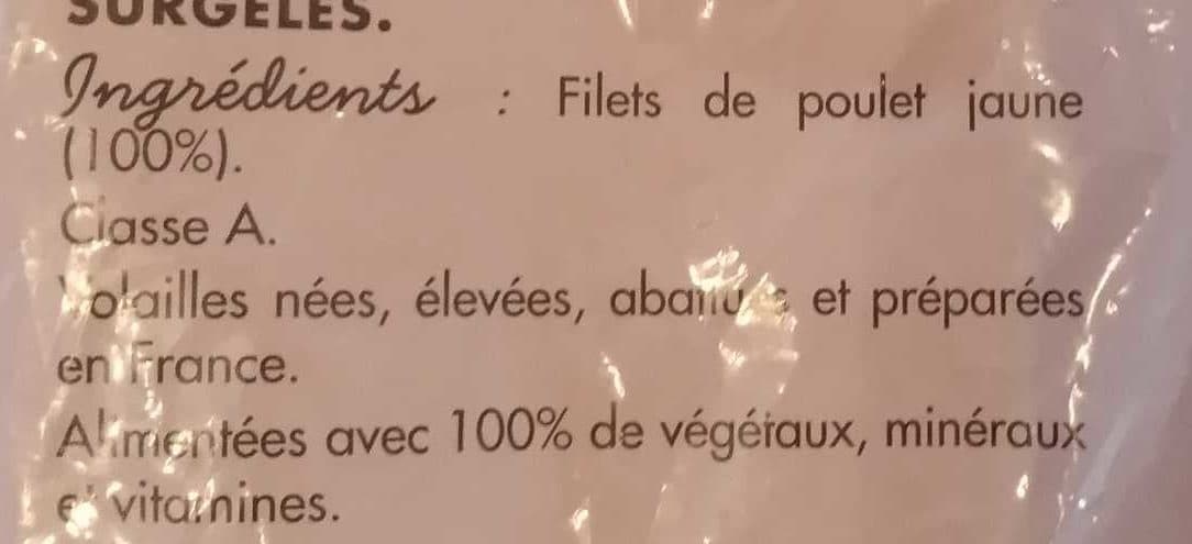 Toupargel Filets de poulet jaune packshot