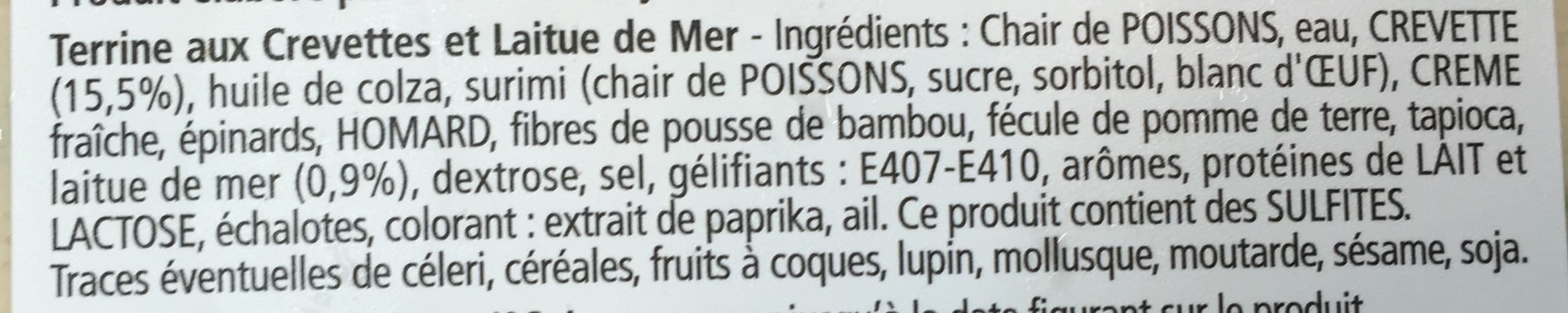 Guyader Les Terrines Marines Crevettes et Laitue de Mer packshot