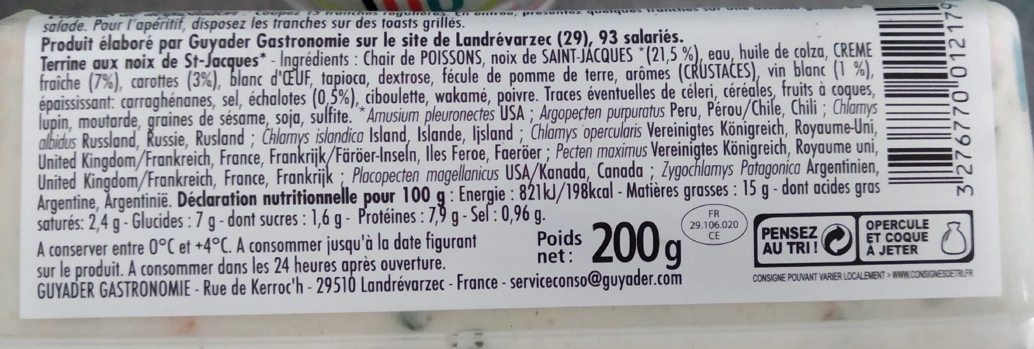 Guyader Terrine Noix ST Jacques 200 G Guyader packshot