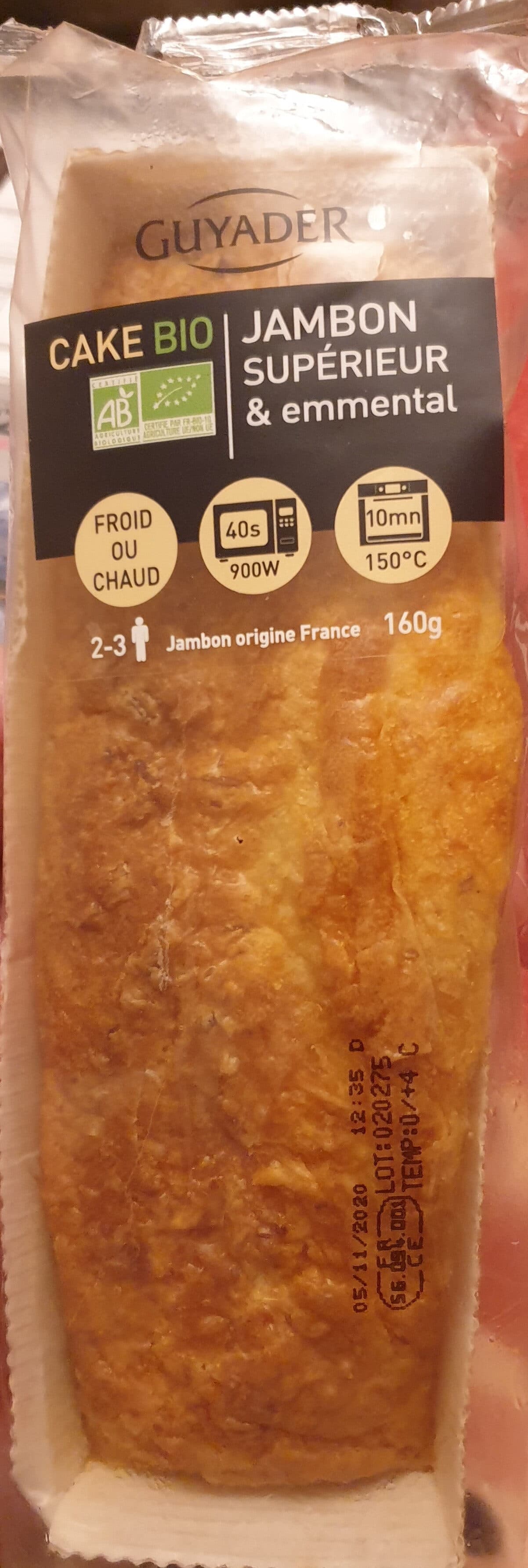 Guyader Cake jambon emmental bio packshot