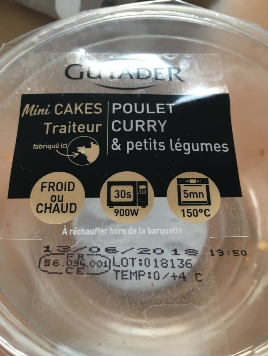 Guyader Mini cake traiteur poulet curry packshot