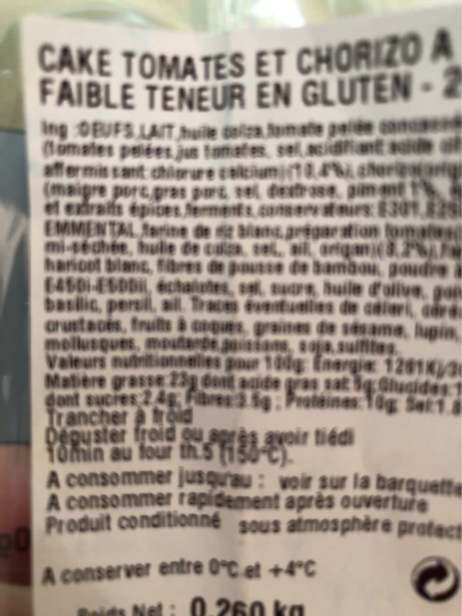 Guyader Cake tomates et chorizo à très faible teneur en gluten packshot