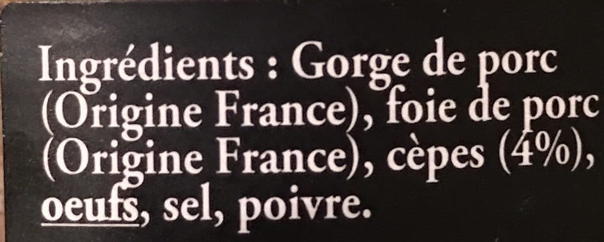 Secret d eleveurs Terrine Forestière Aux Cèpes packshot