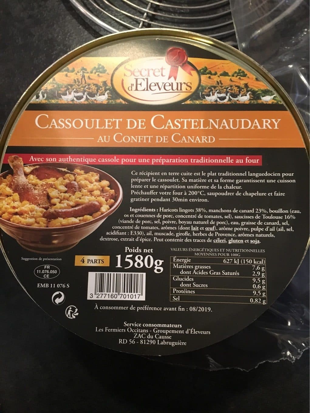 Secret D'eleveurs Cassoulet de Castelnaudary au Confit de Canard packshot