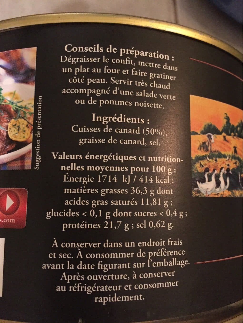 Secret D’eleveurs Confit de canard du sud ouest packshot