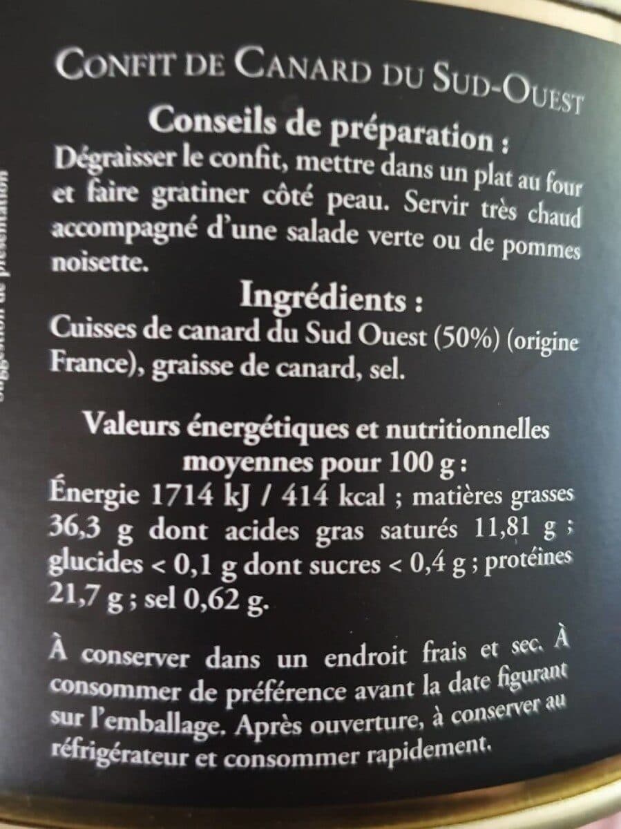 Secret D'eleveurs Confit de canard du sud ouest packshot
