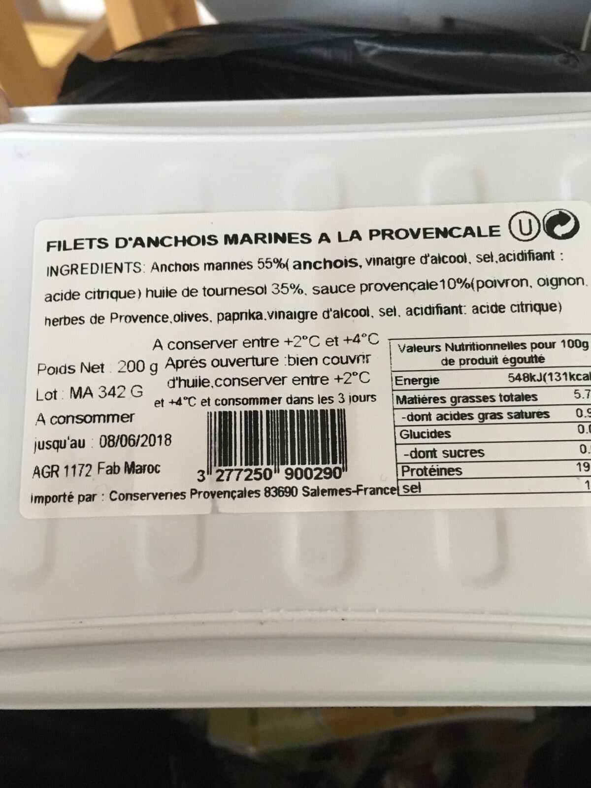 Conserveries provencales Filet d'anchois marinés packshot