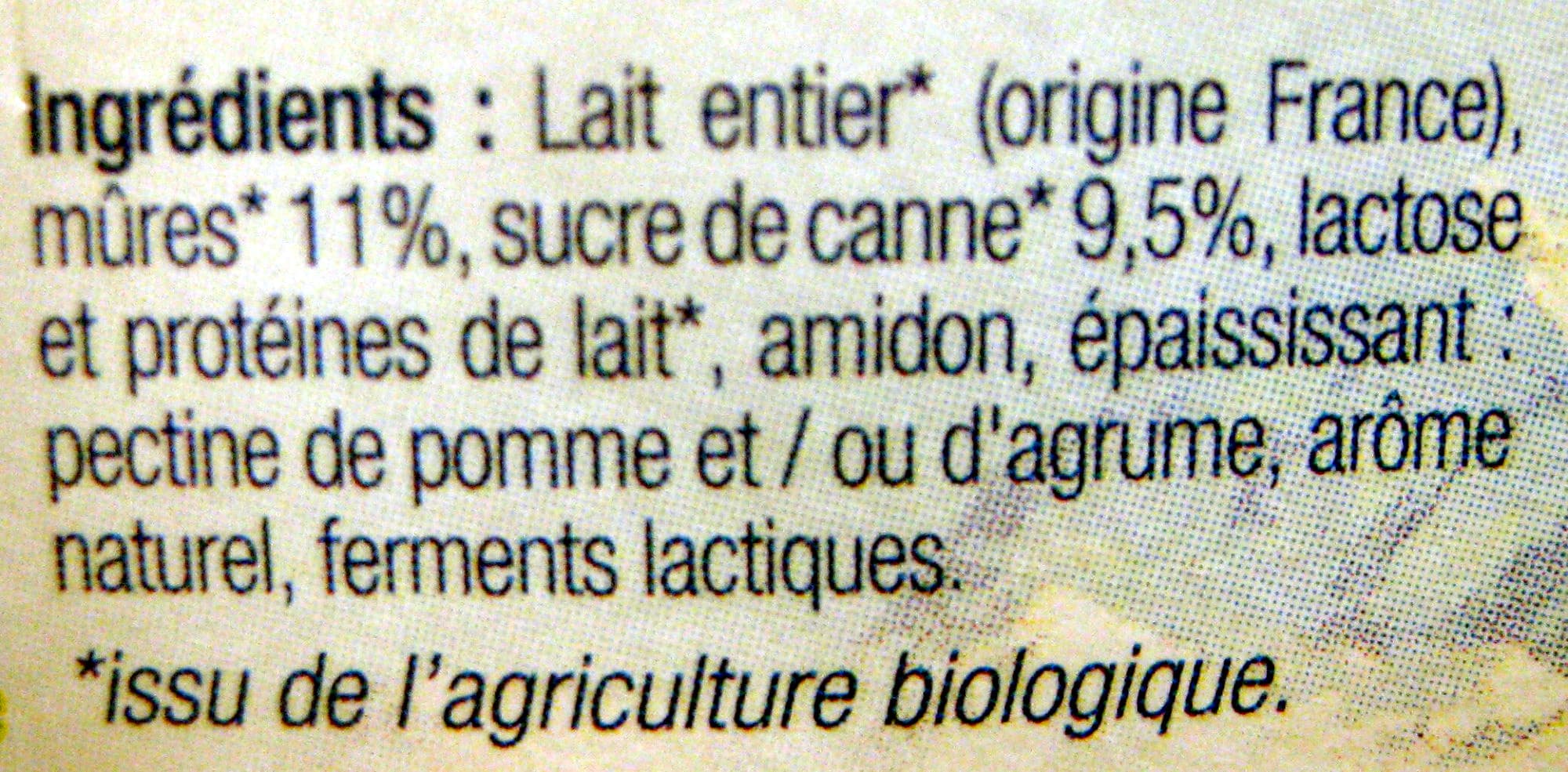 Savoie Yaourt Yaourt au lait entier sucré à la mûre Bio packshot