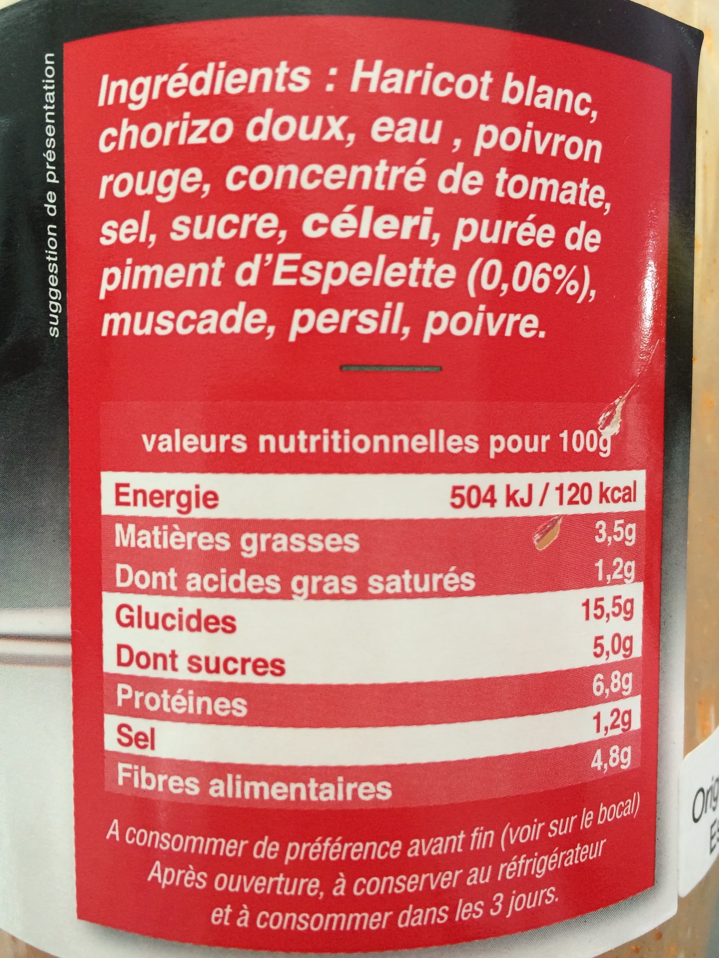 Ederki Mijoté de haricots au chorizo packshot