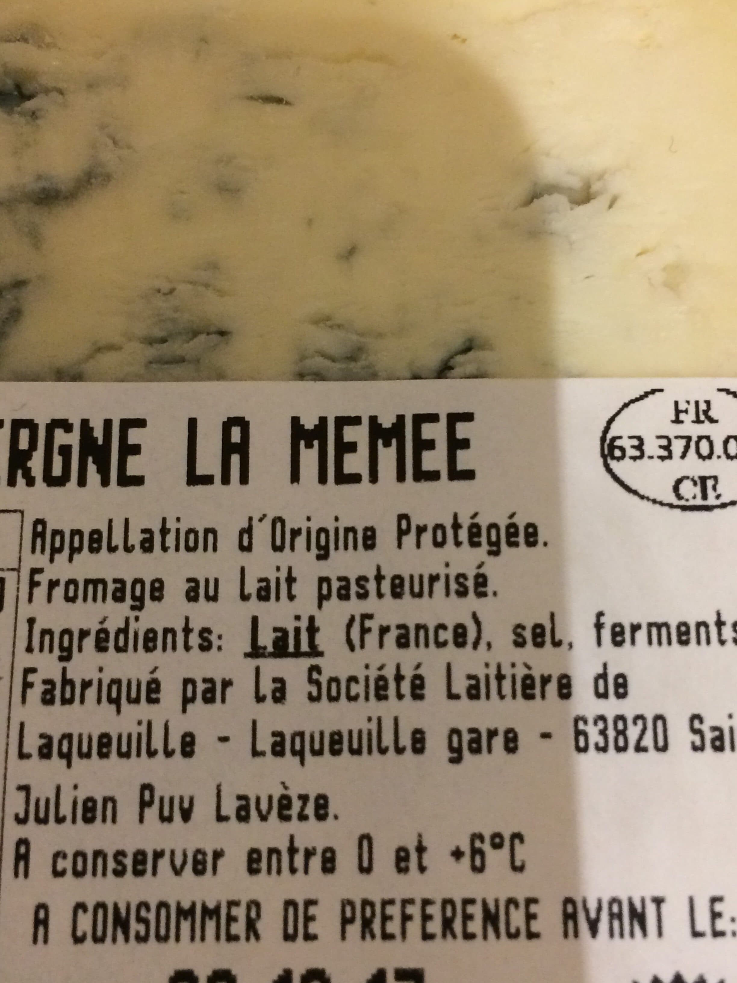 LA MEMEE BLEU D'AUVERGNE packshot