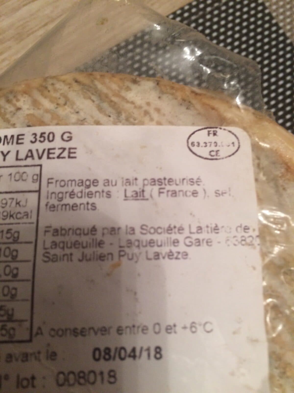 Open Food Facts Tome de montagne packshot