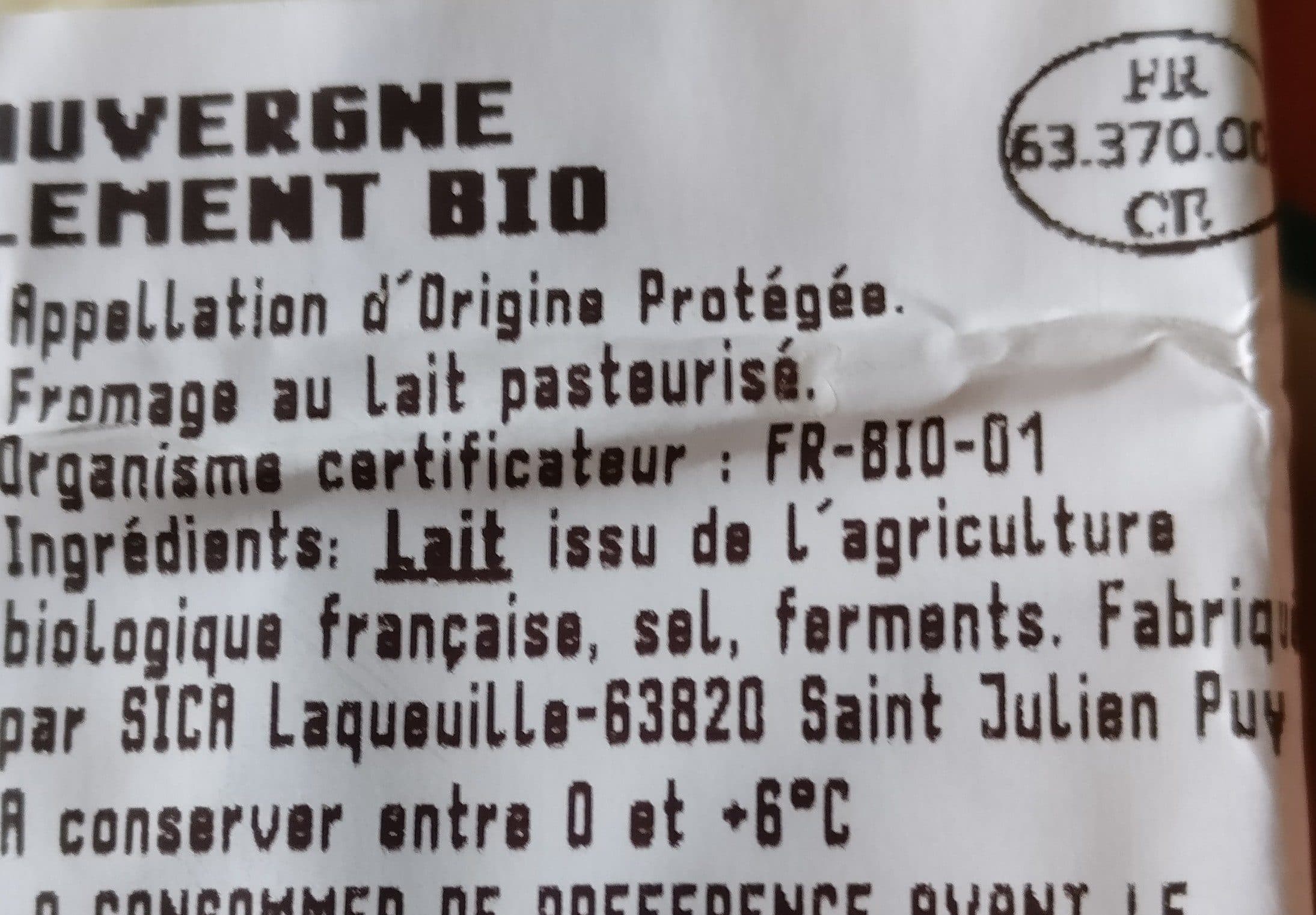 Laqueuille Bleu D'auvergne Bio packshot