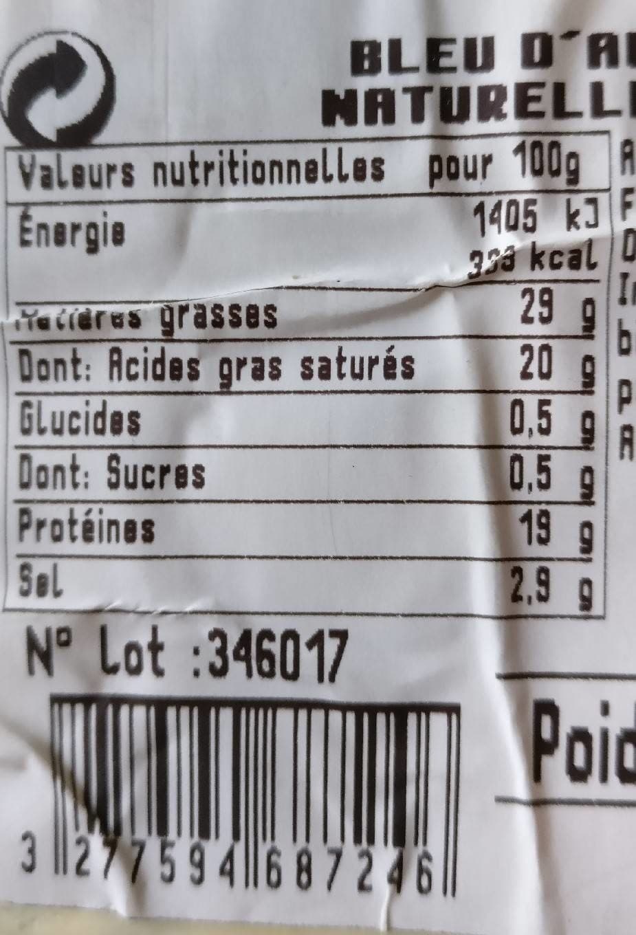 Laqueuille Bleu D'auvergne Bio packshot