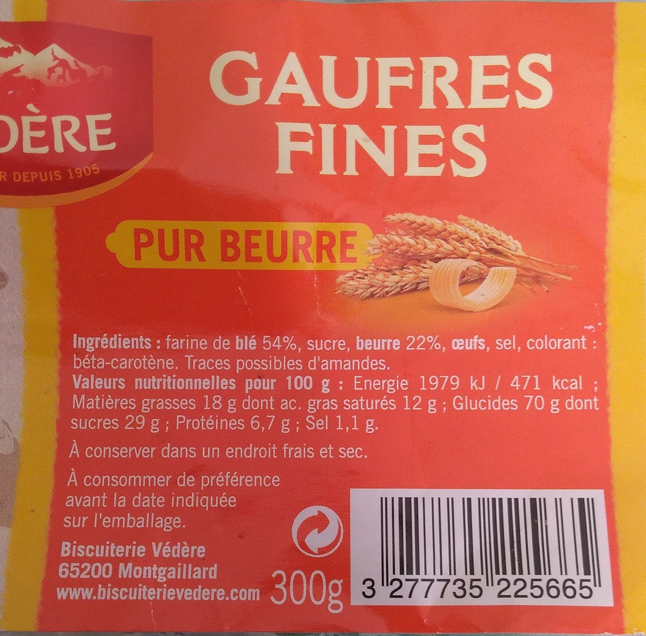 Védère Gaufres fines packshot