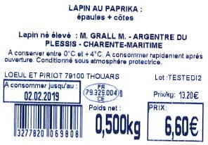 LOEUL ET PIRIOT Lapin a griller au paprika packshot