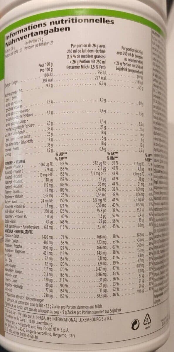 Herbalife Boisson nutritionnelle packshot