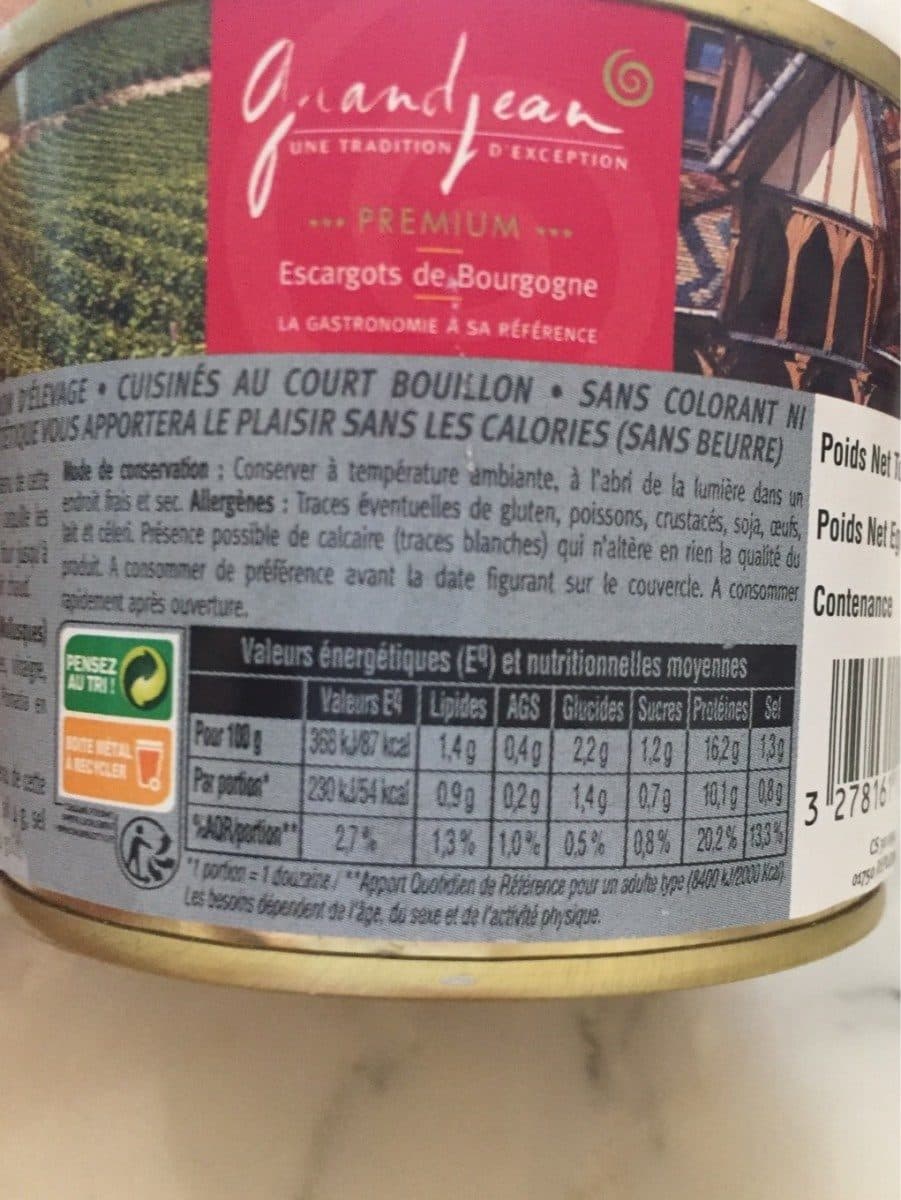 Open Food Facts Escargot de bourgogne packshot