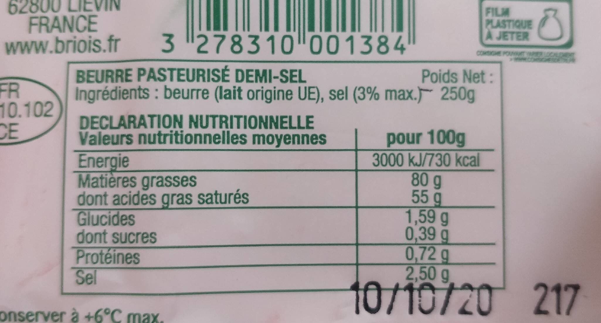 Edouard Briois Beurre demi sel moulé packshot
