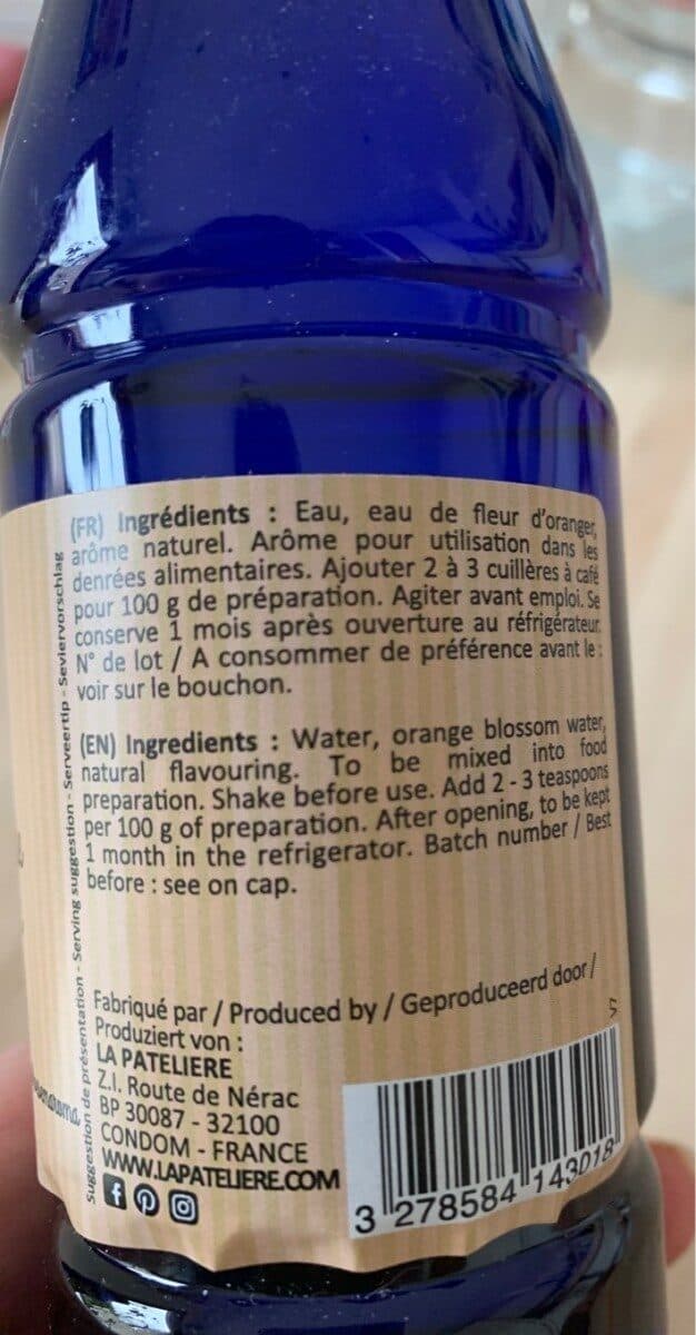 La Pateliere Arôme 100% naturel de fleur d'oranger packshot