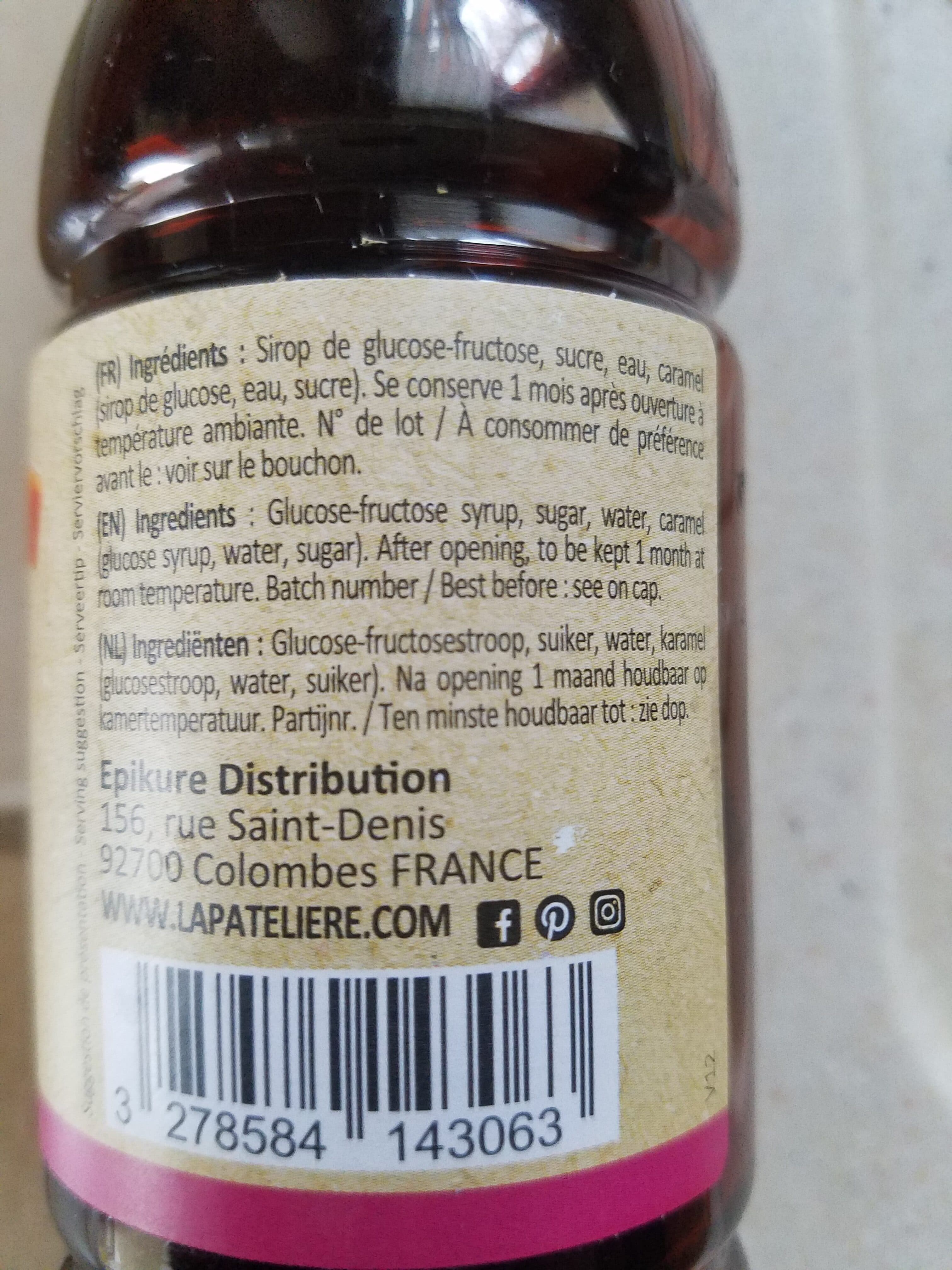 La Pateliere La patelière Caramel liquide La bouteille de packshot