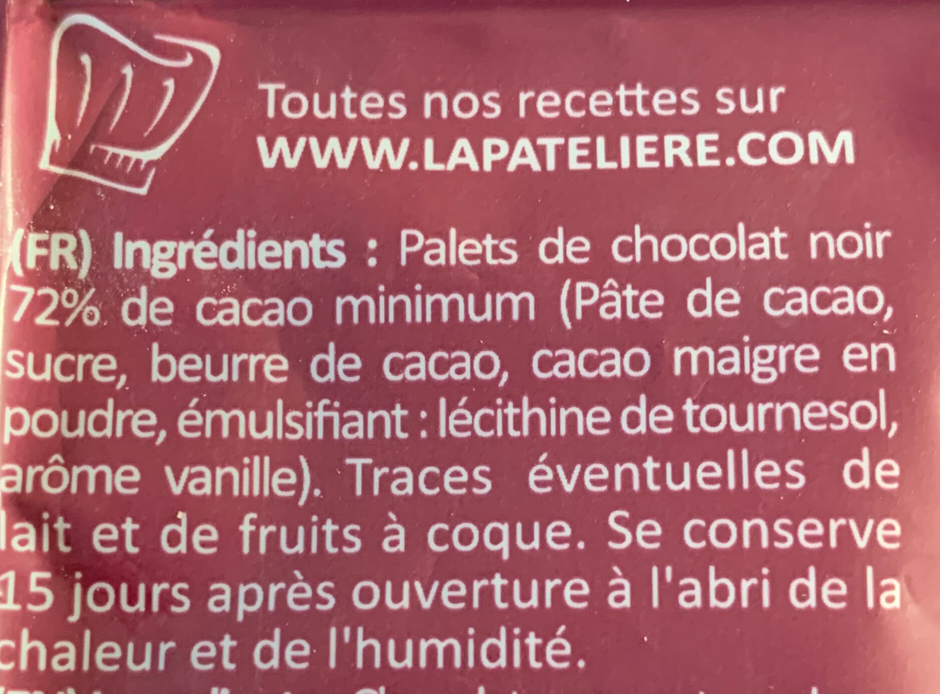 La Pateliere Chocolat de couverture packshot