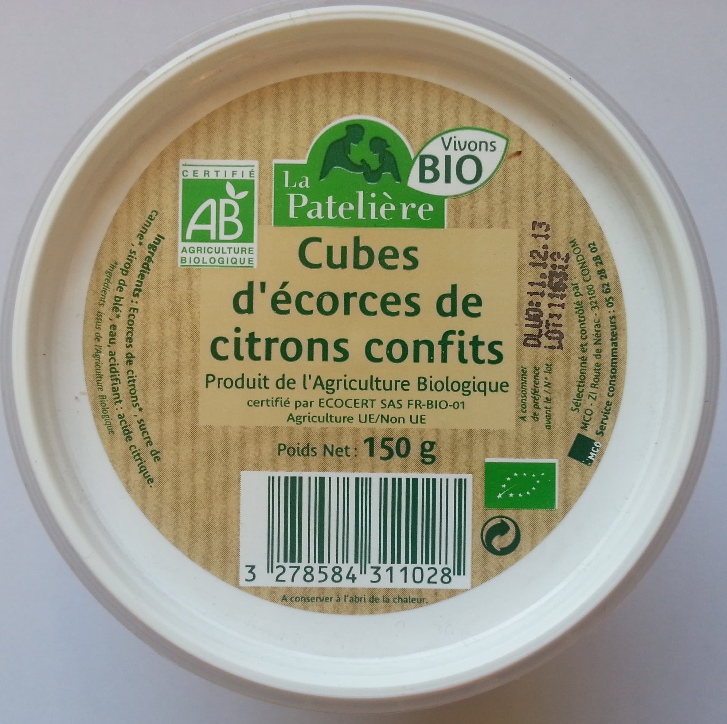 La Patelière Cube d'écorces de citrons confits packshot