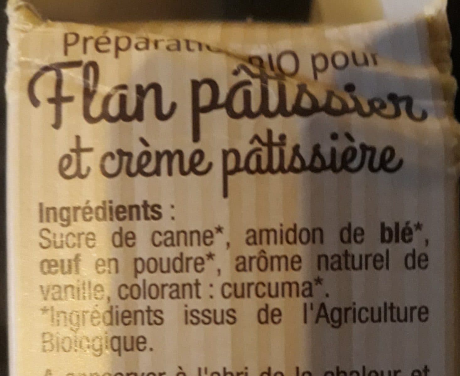 La Pateliere Flan pâtissier ou crème pâtissière bio packshot