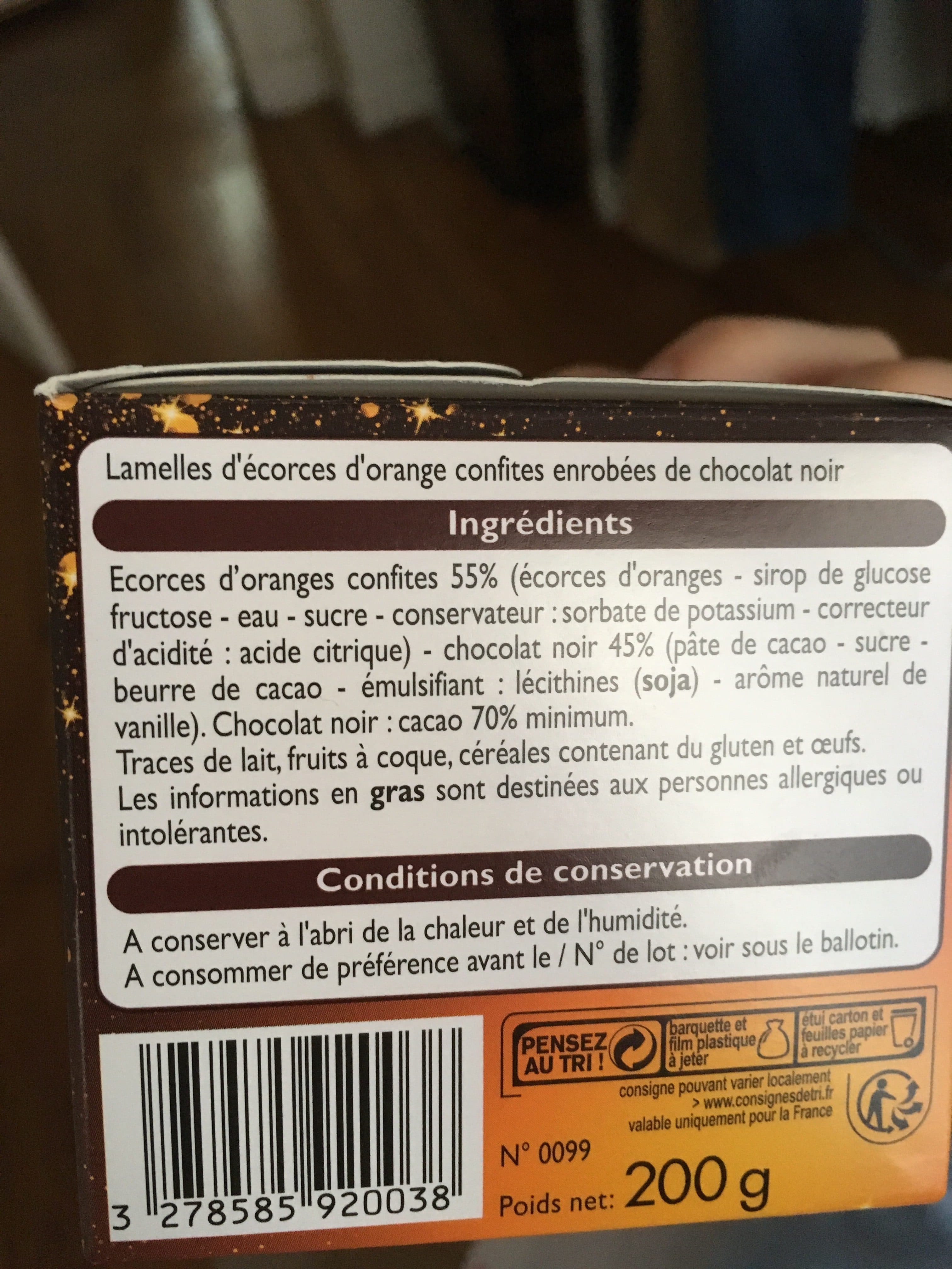 Trocadéro Orangettes Confites au Chocolat Noir packshot
