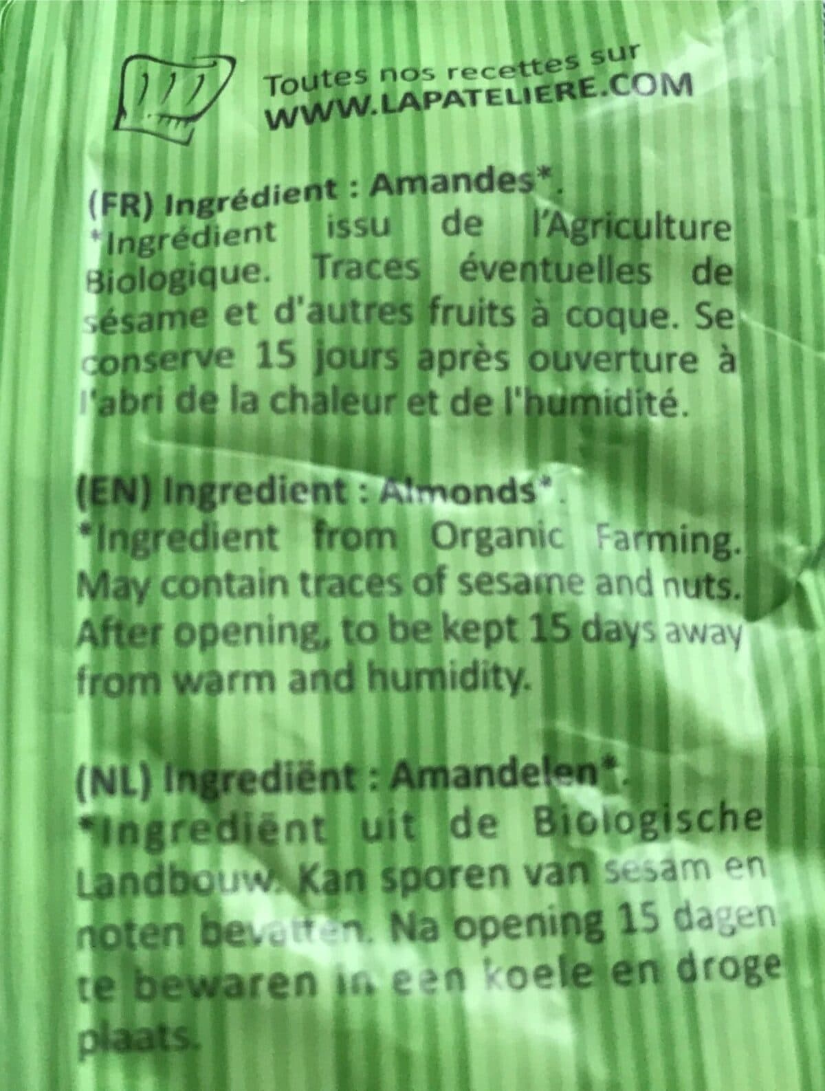 La Pateliere Amandes complètes en poudre packshot