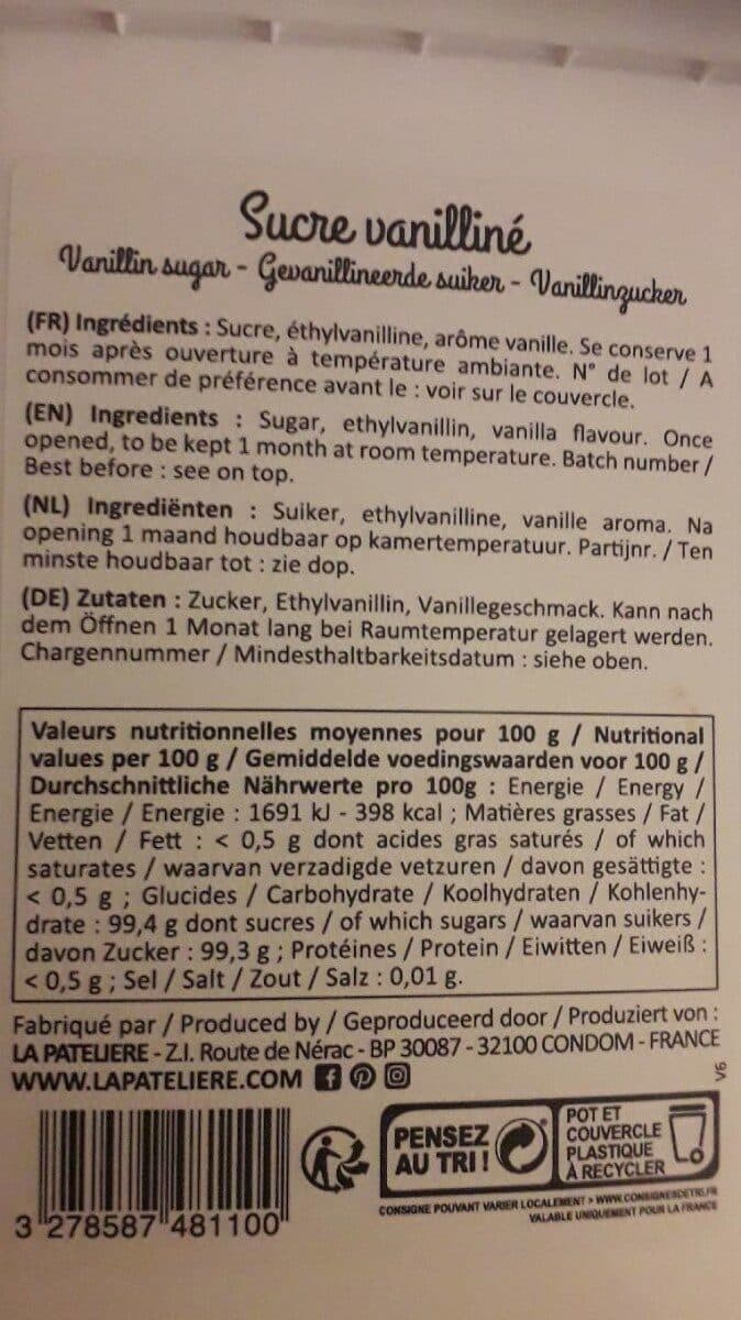 La Pateliere La Patelière sucre vanillé packshot