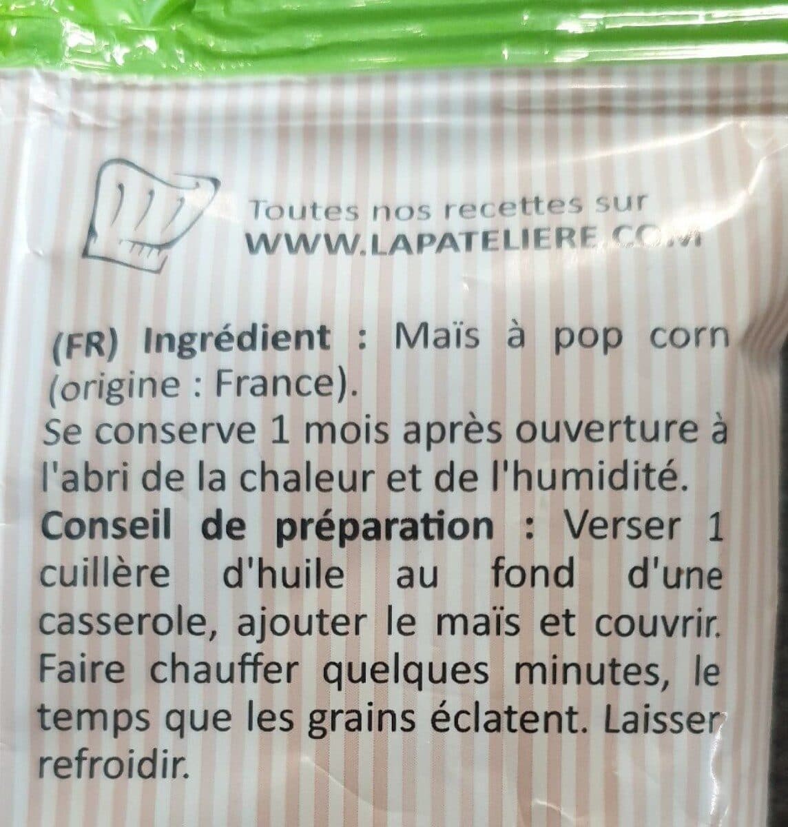 La Pateliere Mais a popcorn packshot