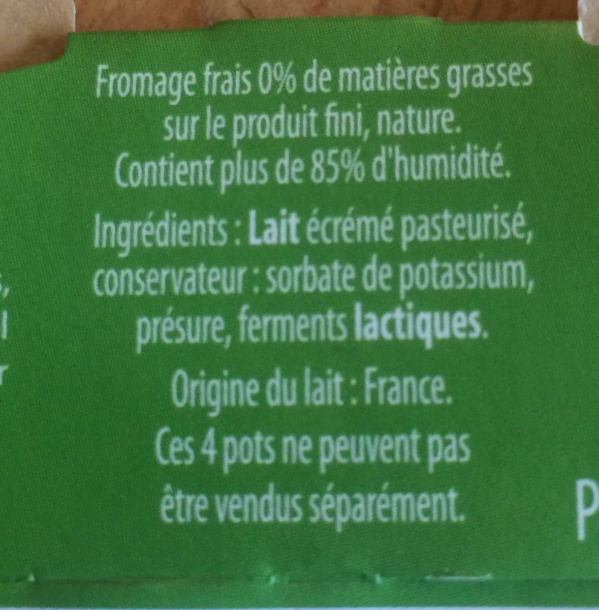 Malo Fromage Frais Nature Malo 0%* *matières grasses sur produit fini packshot