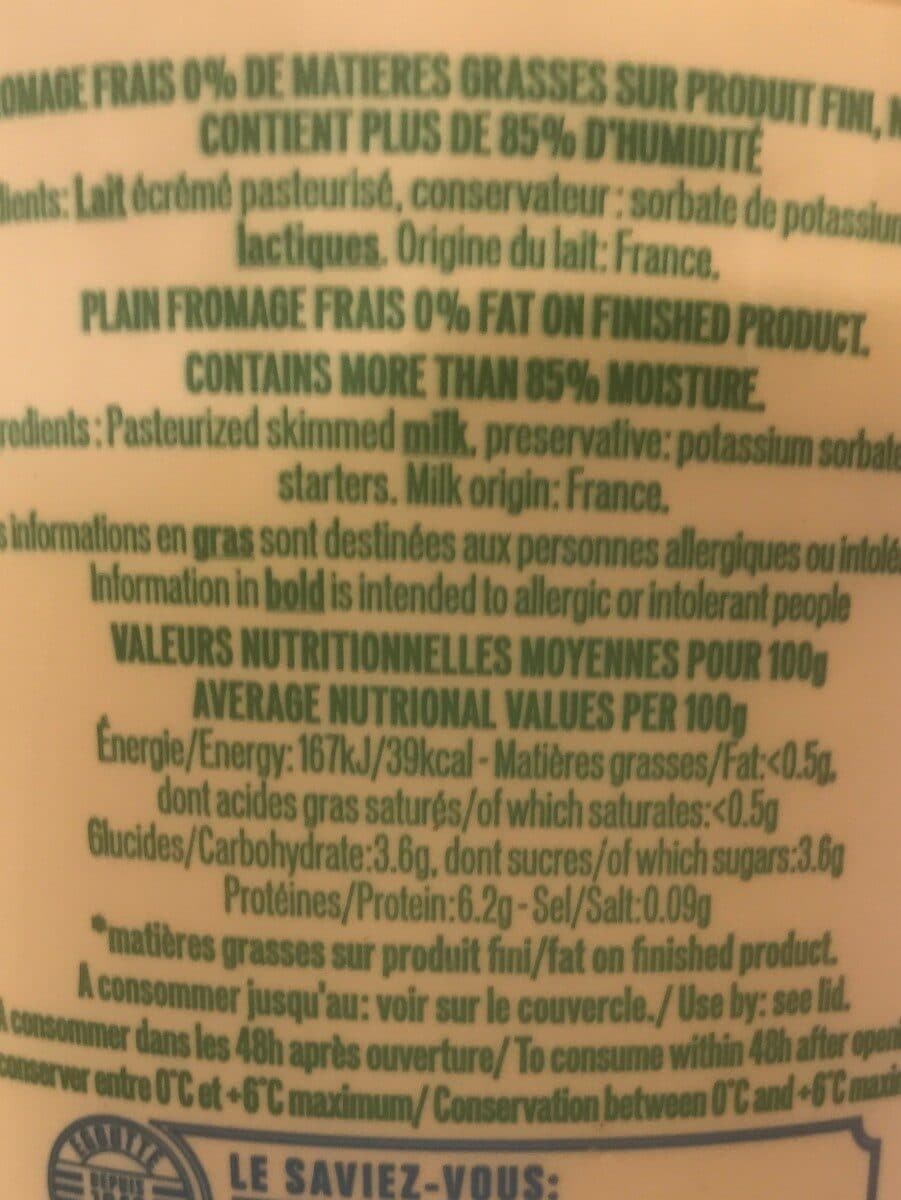 Malo Fromage Frais Malo nature 0%* *matières grasses sur produit fini packshot