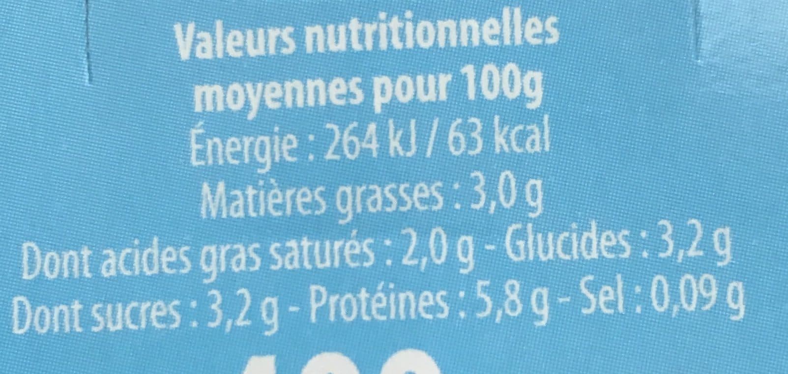 Malo Fromage frais Nature Malo 20% *Matières grasses sur extrait sec soit 3% de matières grasses sur produit fini packshot