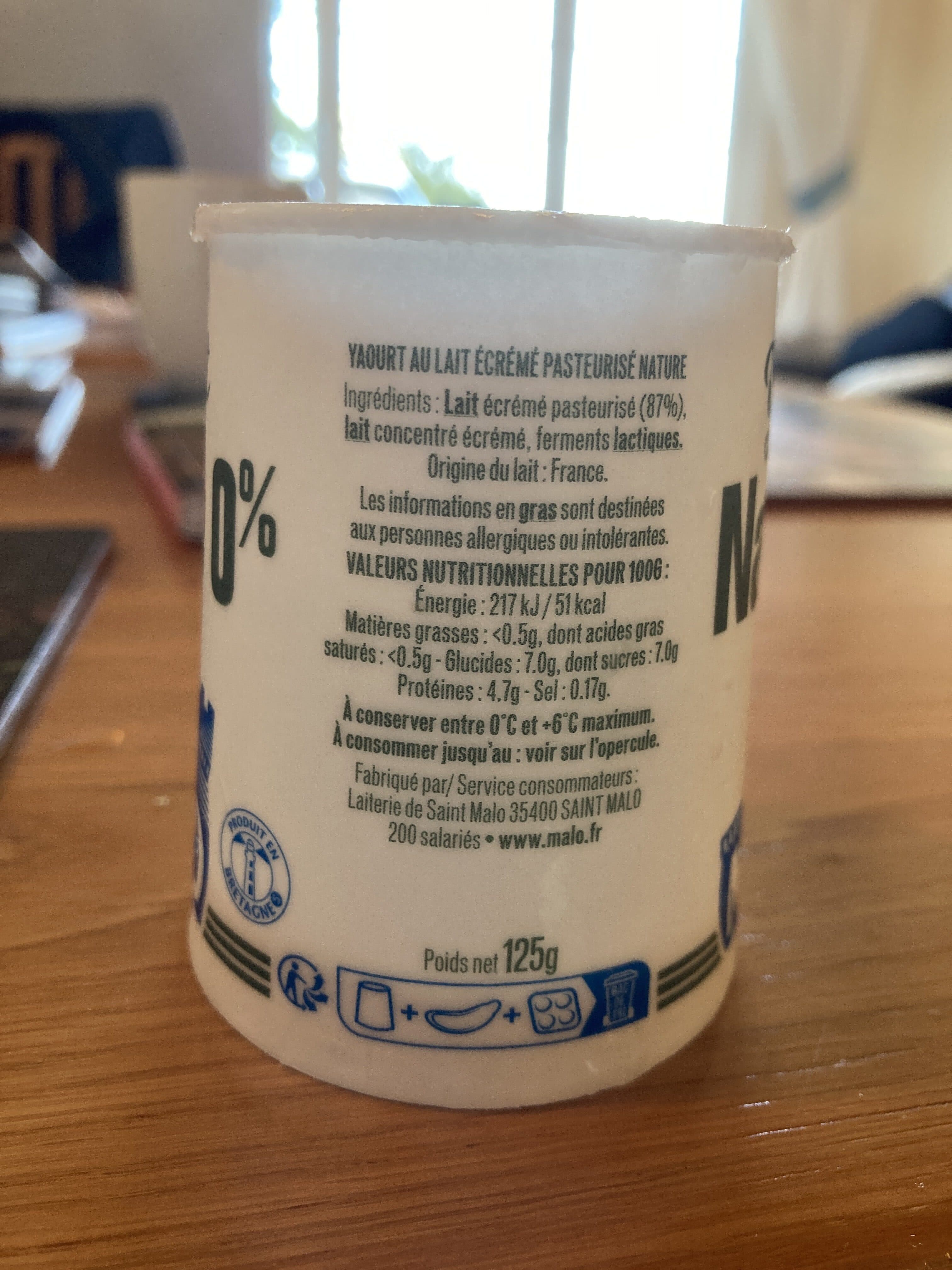 Malo Yaourt Nature 0% MG packshot
