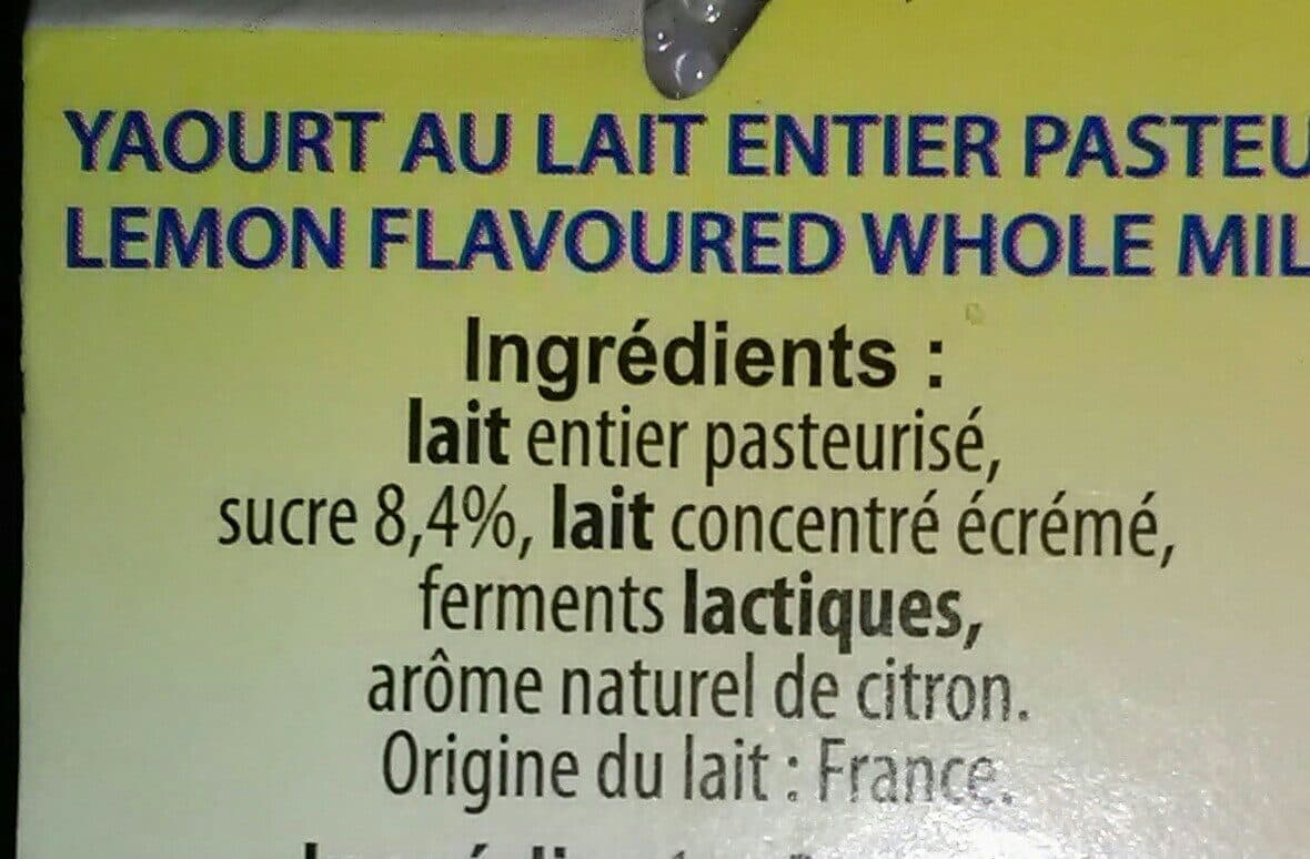 Malo Yaourt au Lait Entier Saveur Citron packshot