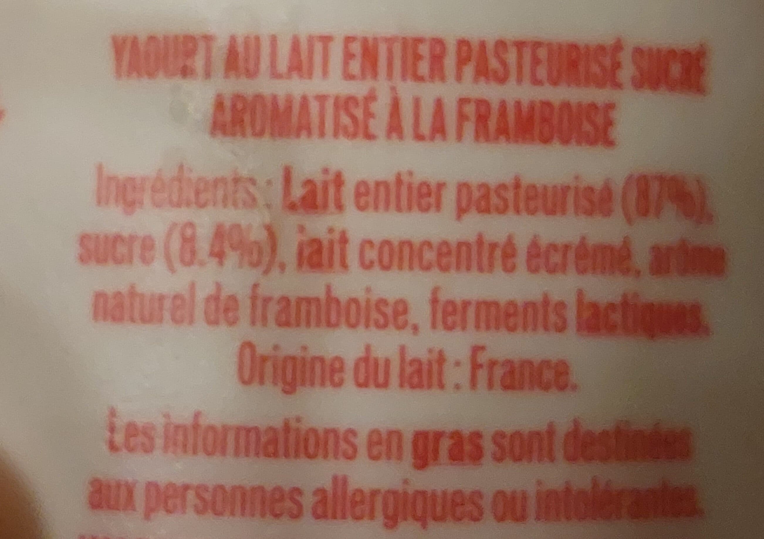 Malo Yaourt au lait entier saveur framboises packshot