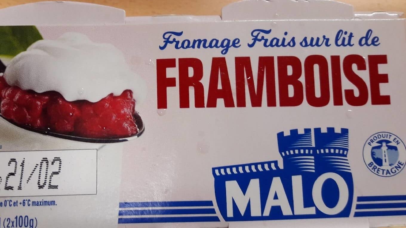 MALO Fromage frais sur lit de framboise packshot