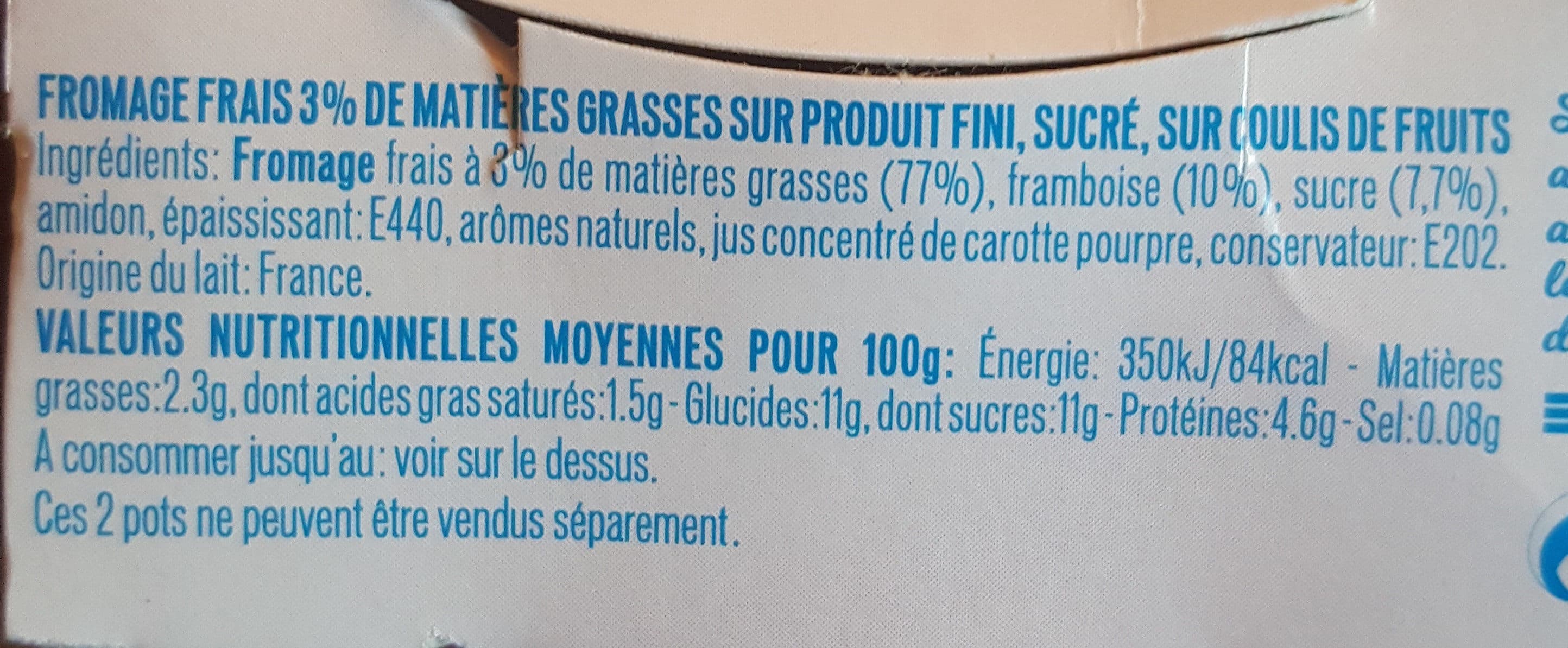 MALO Fromage frais sur lit de framboise packshot