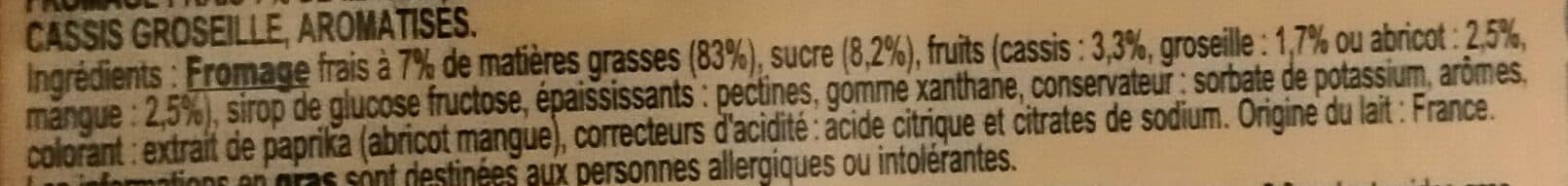 Malo Fromage frais sur un lit de fruits abricot mangue -cassis groseille 4 x 100 g packshot