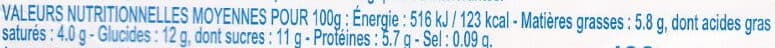 Malo Fromage frais sur un lit de fruits abricot mangue -cassis groseille 4 x 100 g packshot