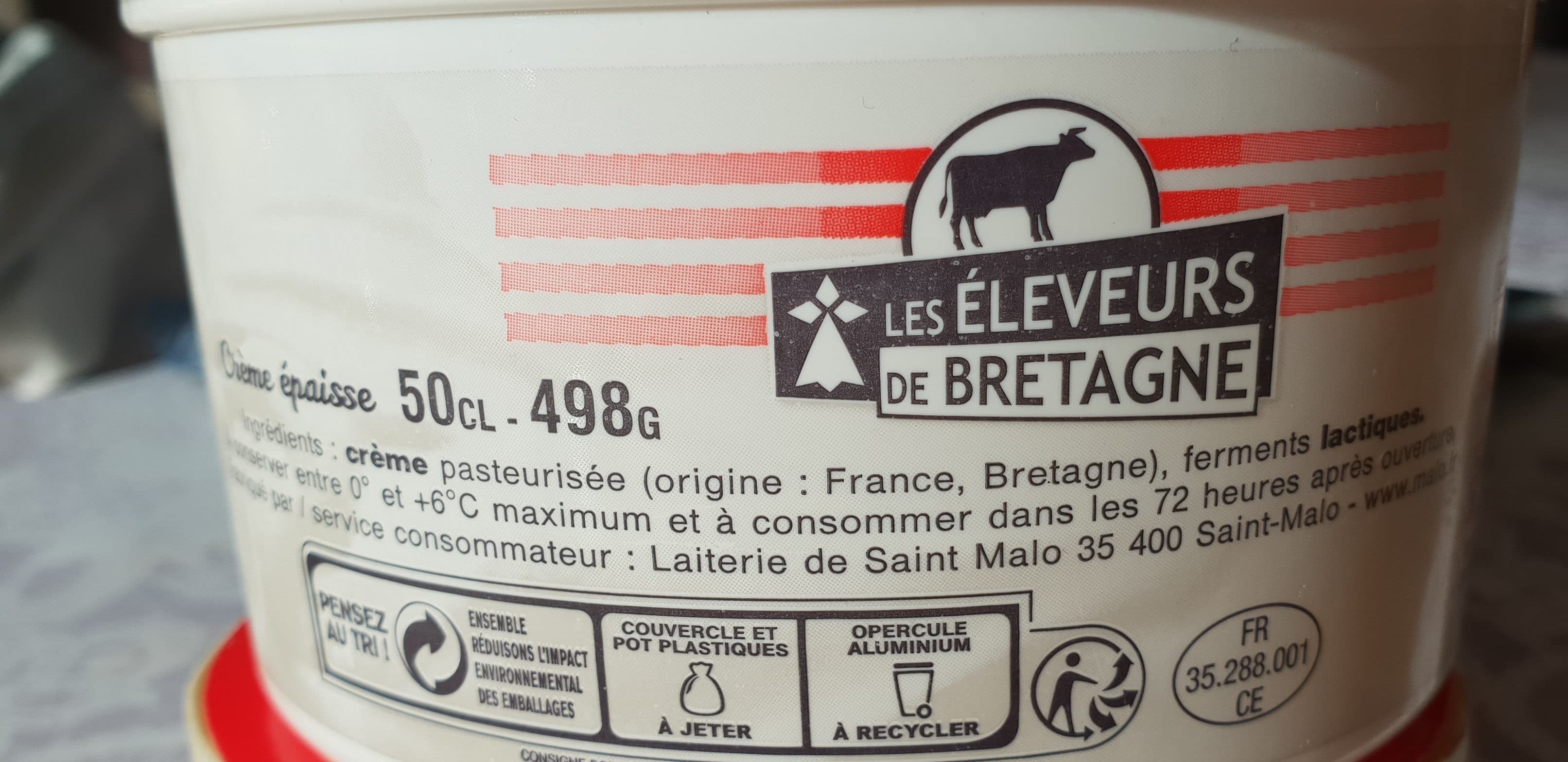 Les Eleveurs De Bretagne Crème fraîche epaisse packshot