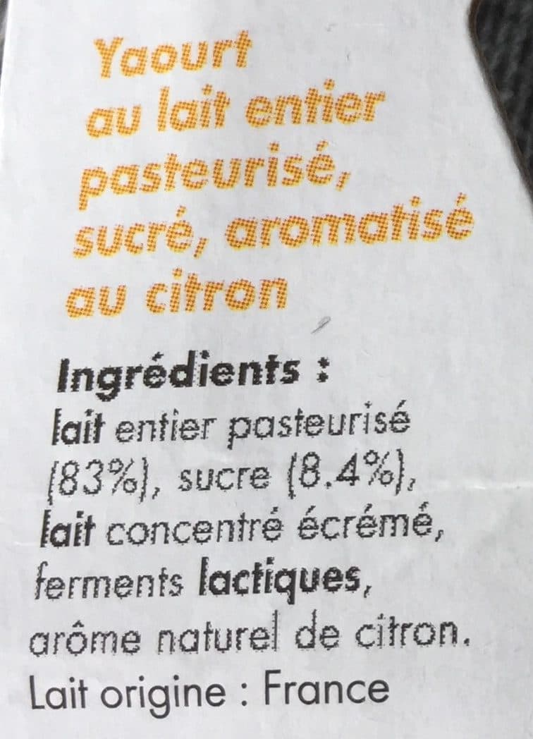 Leader Price Yaourt au lait entier citron packshot