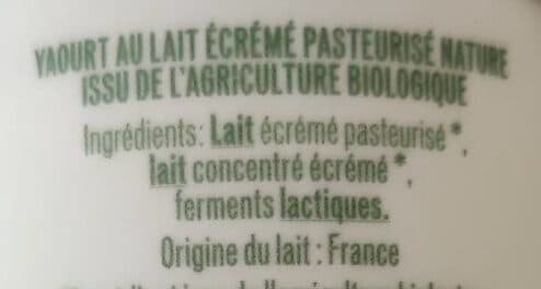 Malo Yaourt Nature bio 0% de MG packshot