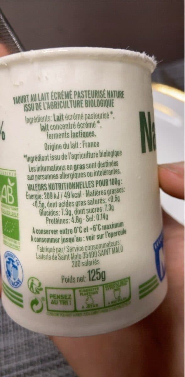 Malo Yaourt Nature bio 0% de MG packshot