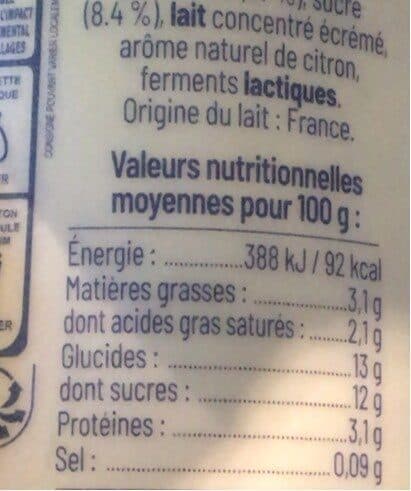 le fromager des halles Yaourt saveur citron packshot