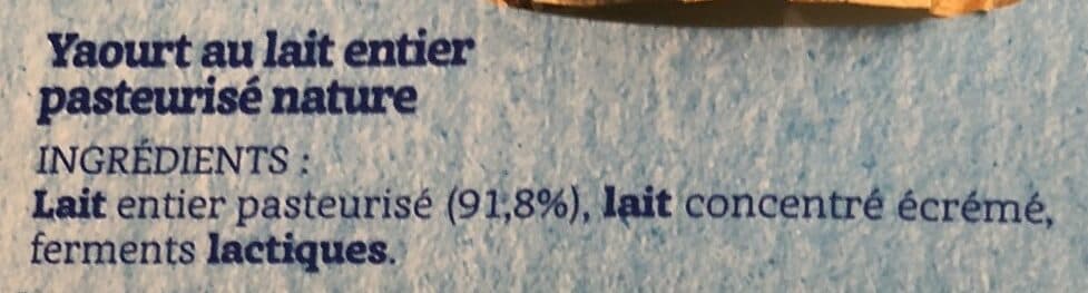 Les 4 Pis Yaourt Nature au lait entier packshot